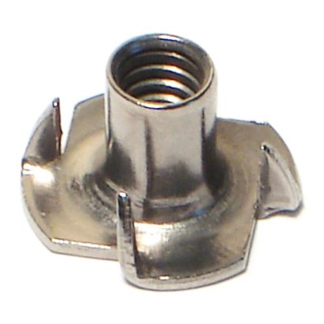 25 Edelstahl T-Muttern 1/4-20 – Mit 4 Zinken, 7/16 Länge, Rostfrei 18-8