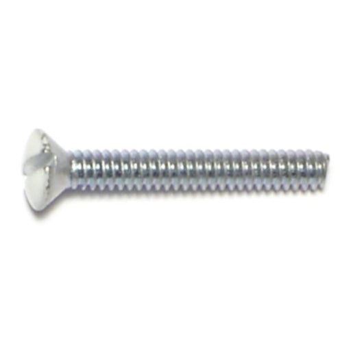 #6-32 x 1" White Painted Steel Coarse Thread Slotted Oval Head Switch Plate Screws