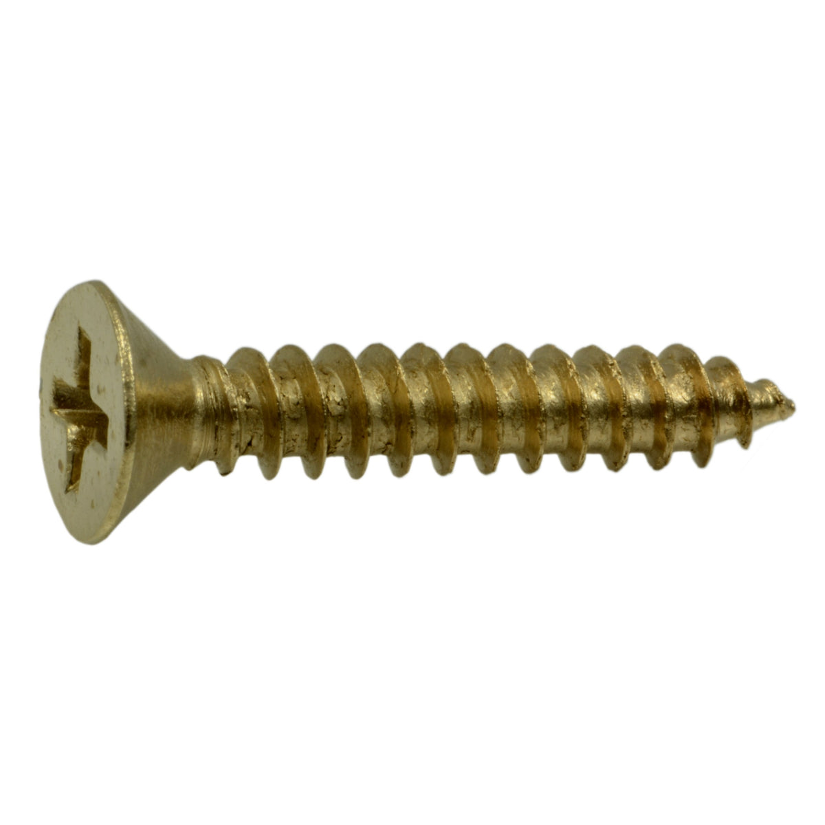 #9 x 1" Brass Plated Steel Phillips Flat Head Hinge Screws