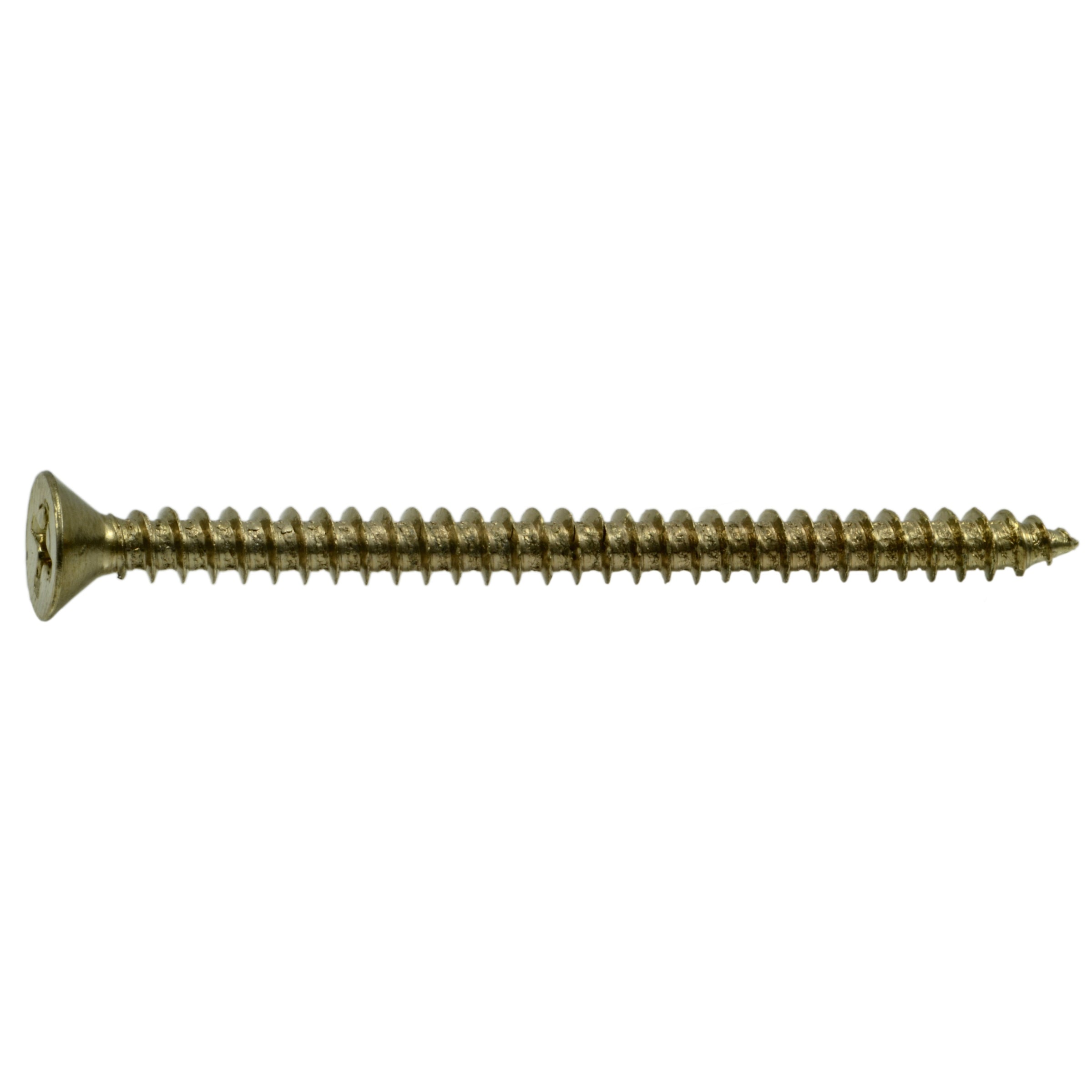 #9 x 2-1/2" Brass Plated Steel Phillips Flat Head Hinge Screws