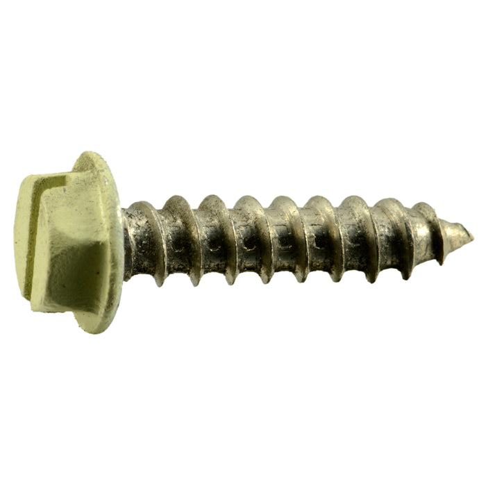 #8 x 3/4" Beige Painted 18-8 Stainless Steel Hex Washer Head Sheet Metal Screws