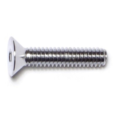 1/4"-20 x 1-1/4" Chrome Plated Grade 8 Steel Coarse Thread Flat Head Socket Cap Screws