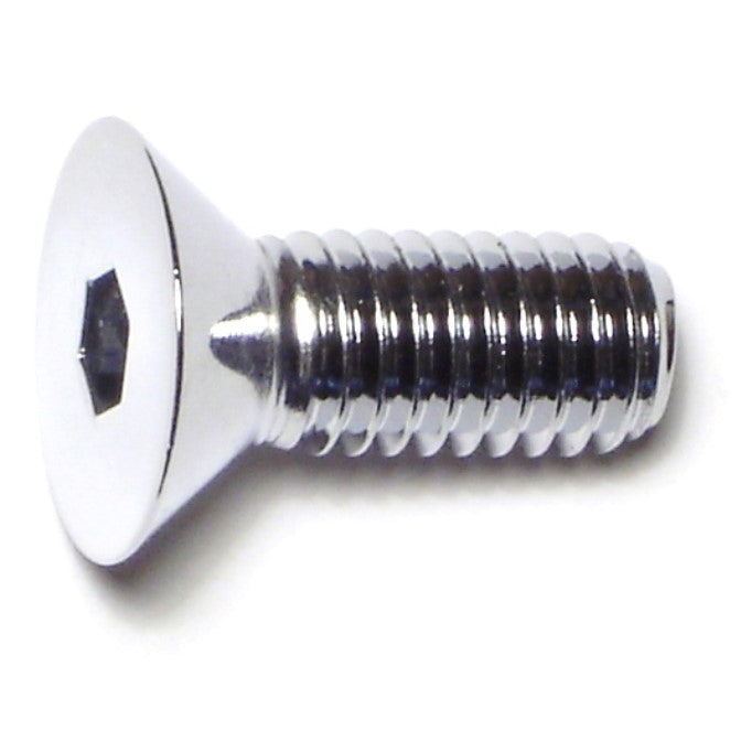 3/8"-16 x 1" Chrome Plated Grade 8 Steel Coarse Thread Flat Head Socket Cap Screws