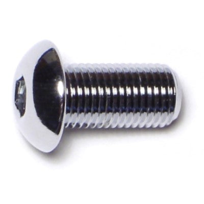 3/8"-24 x 3/4" Chrome Plated Grade 8 Steel Fine Thread Button Head Socket Cap Screws
