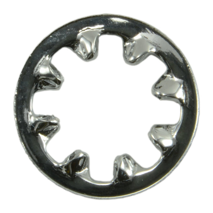 #10 x 3/16" x 27/64" Chrome Plated Grade 8 Steel Internal Tooth Lock Washers