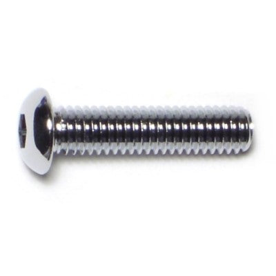 6mm-1.0 x 25mm Chrome Plated Class 10.9 Steel Coarse Thread Button Head Hex Socket Cap Screws