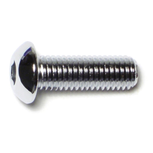 10mm-1.5 x 30mm Chrome Plated Class 10.9 Steel Coarse Thread Button Head Hex Socket Cap Screws