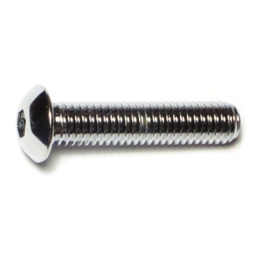 3/8"-16 x 1-3/4" Chrome Plated Grade 8 Steel Coarse Thread Button Head Socket Cap Screws