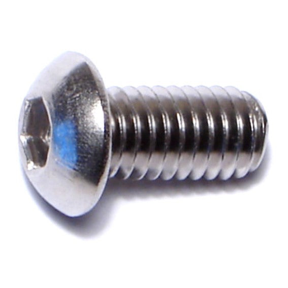 6mm-1.0 x 12mm A2 Stainless Steel Coarse Thread Button Head Hex Socket Cap Screws