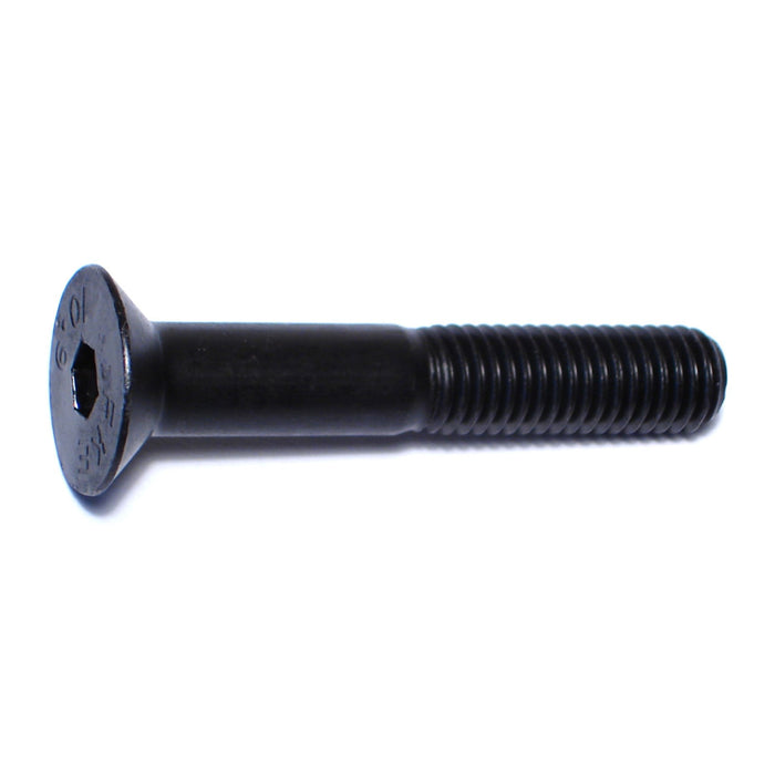 10mm-1.5 x 60mm Black Oxide Class 10.9 Steel Coarse Thread Flat Head Hex Socket Cap Screws