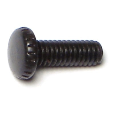 #8-32 x 1/2" Black Oxide Steel Coarse Thread Knurled Head Screws