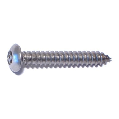 #10 x 1-1/4" 18-8 Stainless Steel Security Star Drive Button Head Sheet Metal Screws