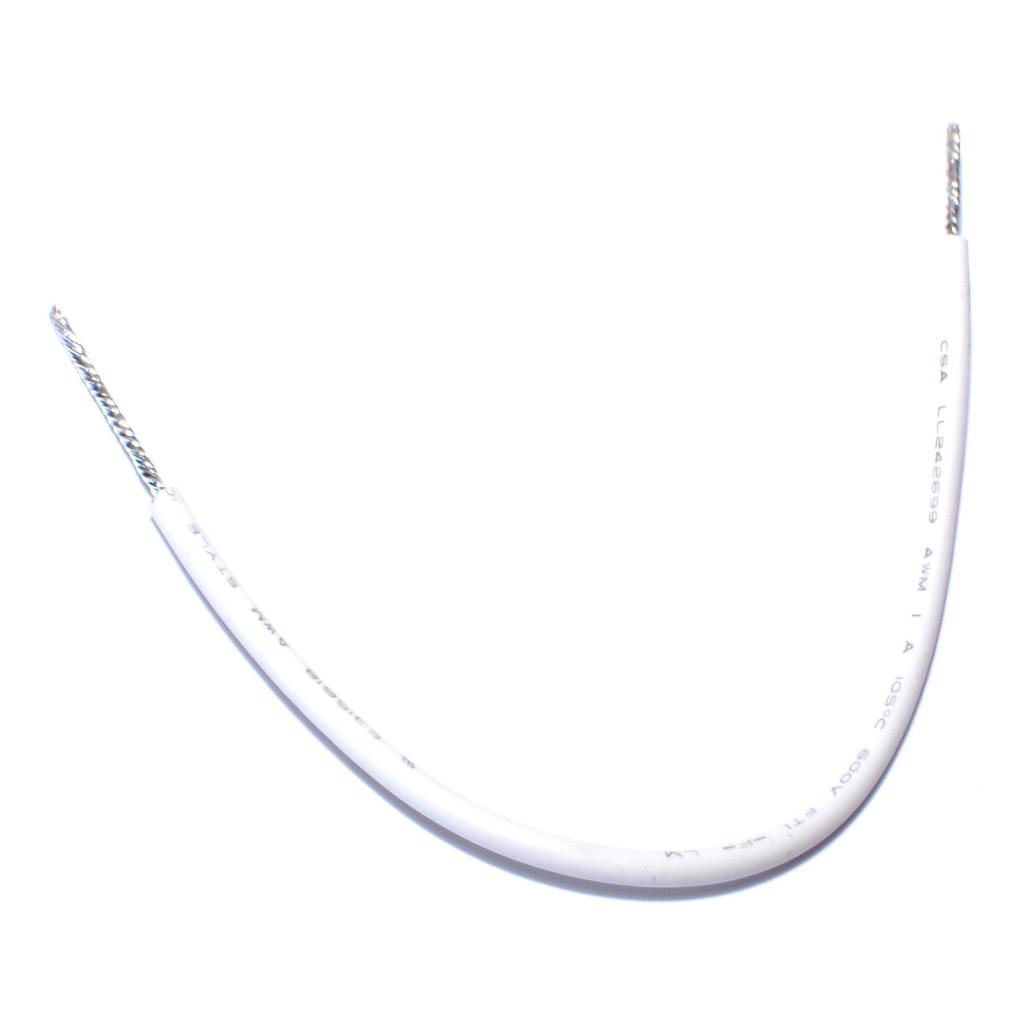 #18 x 6" White Switch Wire Lead