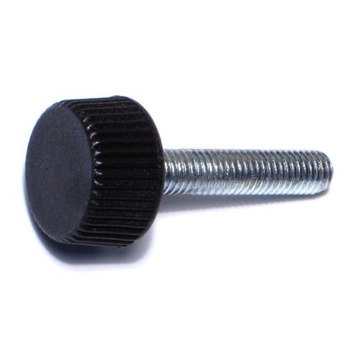 8mm-1.25 x 40mm Black Plastic Coarse Male Threaded Stud Knurled Knobs