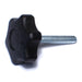 8mm-1.25 x 50mm Black Plastic Coarse Male Threaded Stud Fluted Knobs