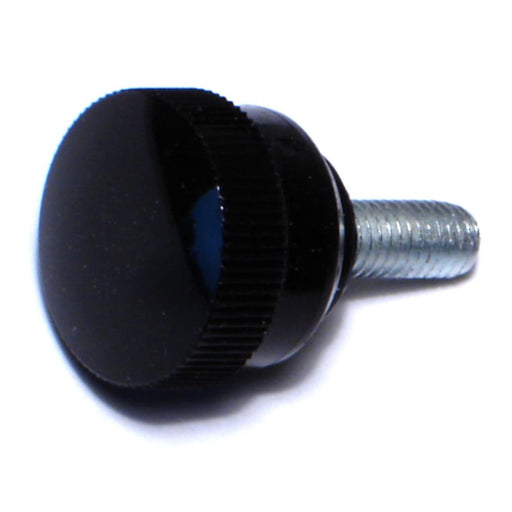 #10-32 x 9/16" Black Plastic Fine Thread Knurled Knobs