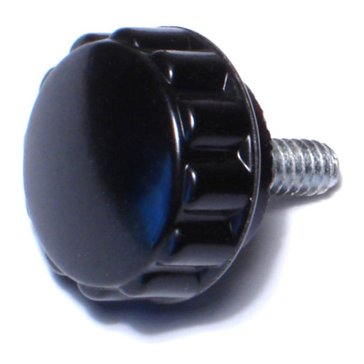 #10-24 x 7/8" Black Plastic Coarse Thread Knurled Knobs