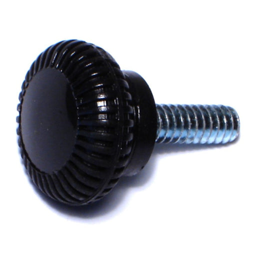 #10-24 x 13/16" Black Plastic Coarse Thread Knurled Knobs