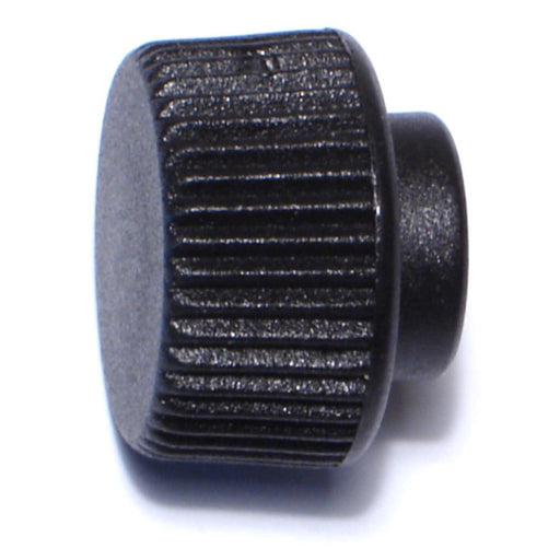 #10-32 x 1" Black Plastic Fine Thread Knurled Knobs