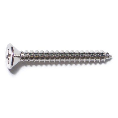 #9 x 1-1/2" Chrome Plated Steel Phillips Flat Head Hinge Screws