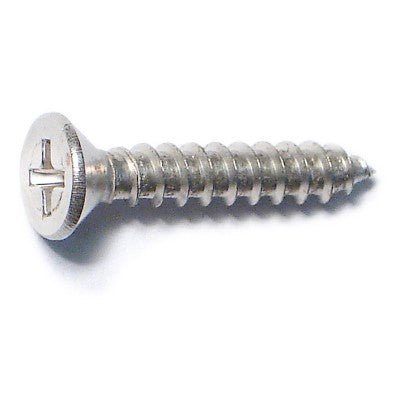 #9 x 1" Satin Nickel Plated Steel Phillips Flat Head Hinge Screws