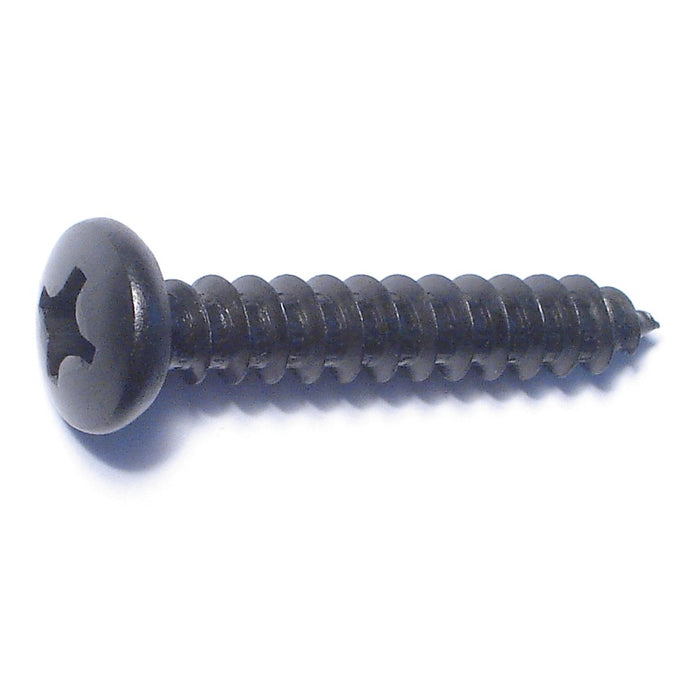 #14 x 1-1/2" Black Steel Phillips Pan Head Sheet Metal Screws