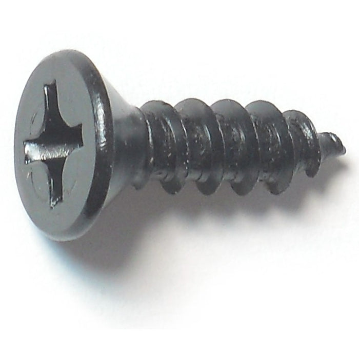 #14 x 3/4" Black Steel Phillips Flat Head Sheet Metal Screws