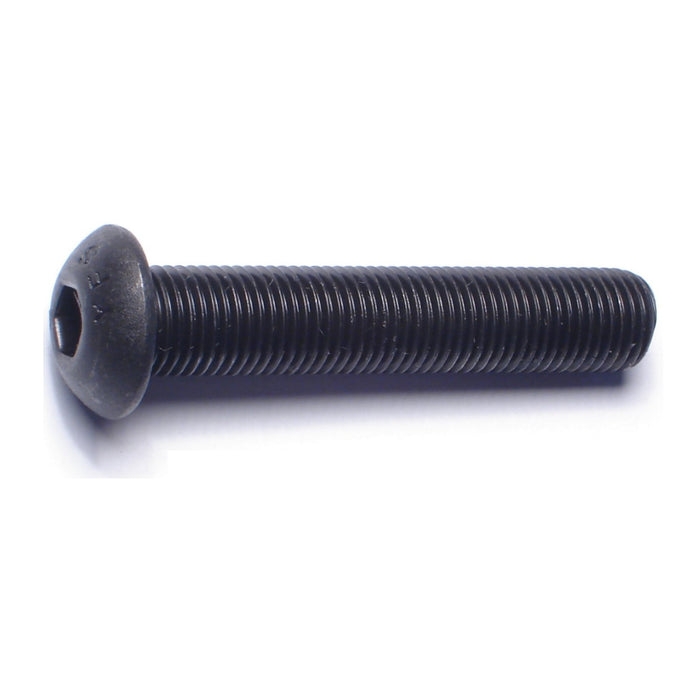 3/8"-24 x 2" Plain Steel Fine Thread Button Head Socket Cap Screws