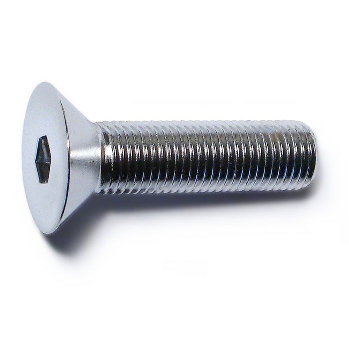 3/8"-24 x 1-1/2" Chrome Plated Steel Fine Thread Flat Head Socket Cap Screws