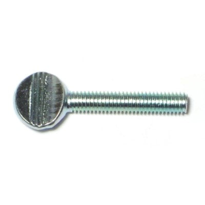 #10-24 x 1" Zinc Plated Steel Coarse Thread Spade Head Thumb Screws