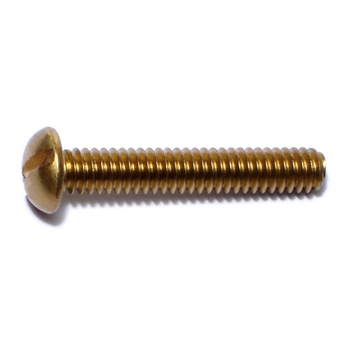 1/4"-20 x 1-1/2" Brass Coarse Thread Slotted Round Head Machine Screws