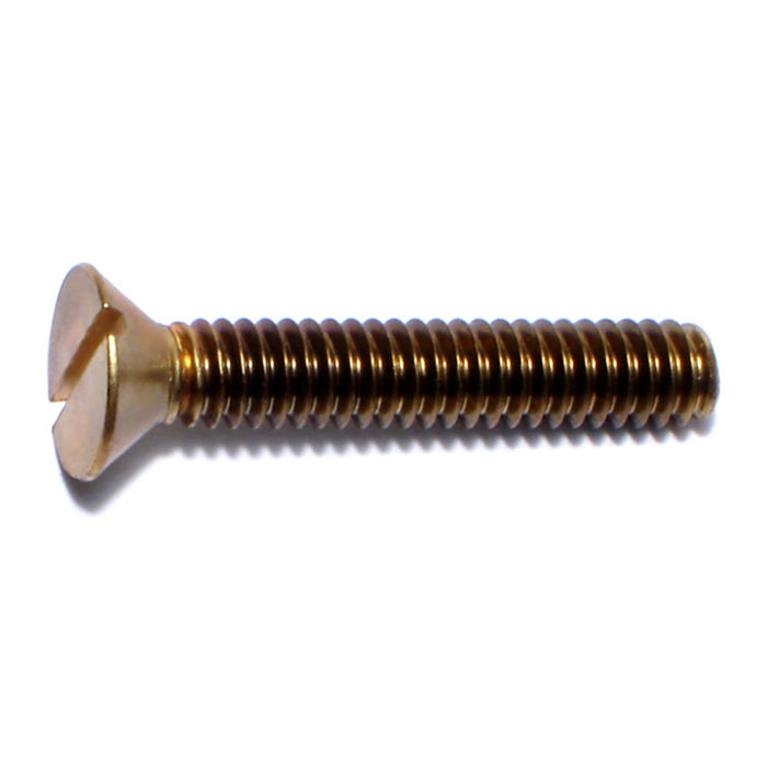 1/4"-20 x 1-1/2" Brass Coarse Thread Slotted Flat Head Machine Screws