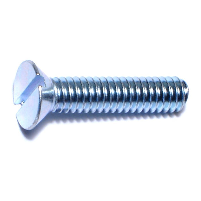 #12-24 x 1" Zinc Plated Steel Coarse Thread Slotted Flat Head Machine Screws