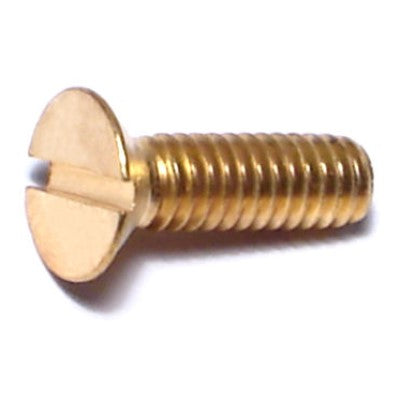 #12-24 x 3/4" Brass Coarse Thread Slotted Flat Head Machine Screws