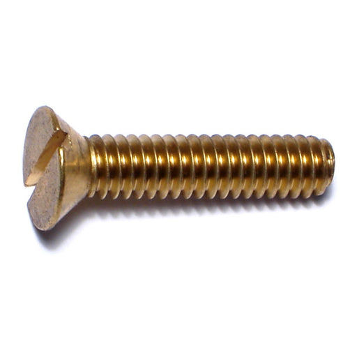 #12-24 x 1" Brass Coarse Thread Slotted Flat Head Machine Screws