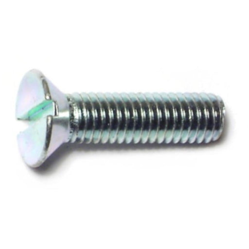 #10-32 x 3/4" Zinc Plated Steel Fine Thread Slotted Flat Head Machine Screws