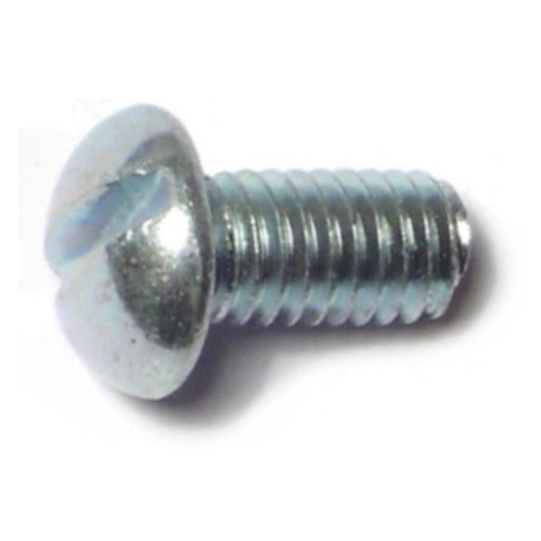 #10-32 x 3/8" Zinc Plated Steel Fine Thread Slotted Round Head Machine Screws