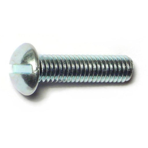 #10-32 x 3/4" Zinc Plated Steel Fine Thread Slotted Round Head Machine Screws