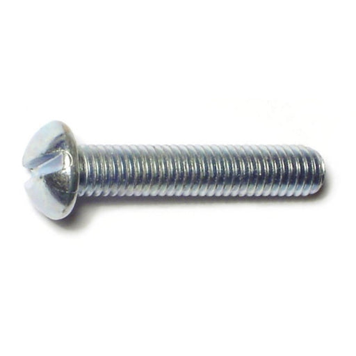 #10-32 x 1" Zinc Plated Steel Fine Thread Slotted Round Head Machine Screws