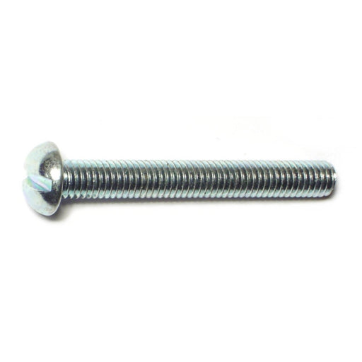 #10-32 x 1-1/2" Zinc Plated Steel Fine Thread Slotted Round Head Machine Screws