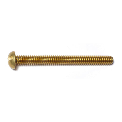 #10-24 x 2" Brass Coarse Thread Slotted Round Head Machine Screws