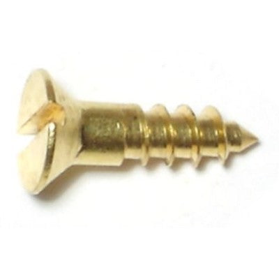 #6 x 1/2" Brass Slotted Oval Head Wood Screws