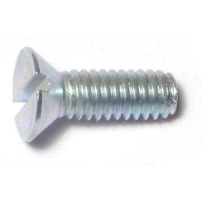 #8-32 x 1/2" Zinc Plated Steel Coarse Thread Slotted Flat Head Machine Screws