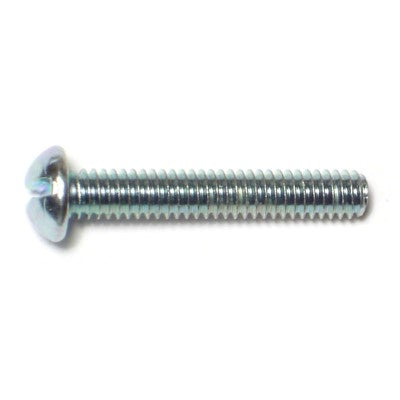 #8-32 x 1" Zinc Plated Steel Coarse Thread Slotted Round Head Machine Screws