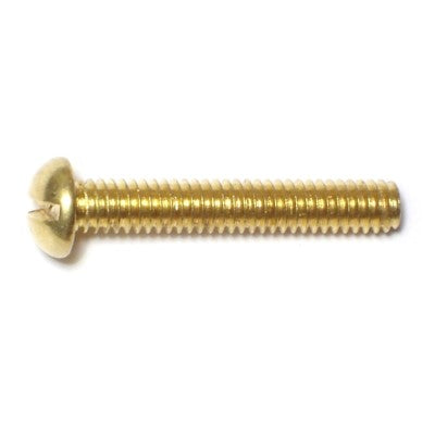 #8-32 x 1" Brass Coarse Thread Slotted Round Head Machine Screws