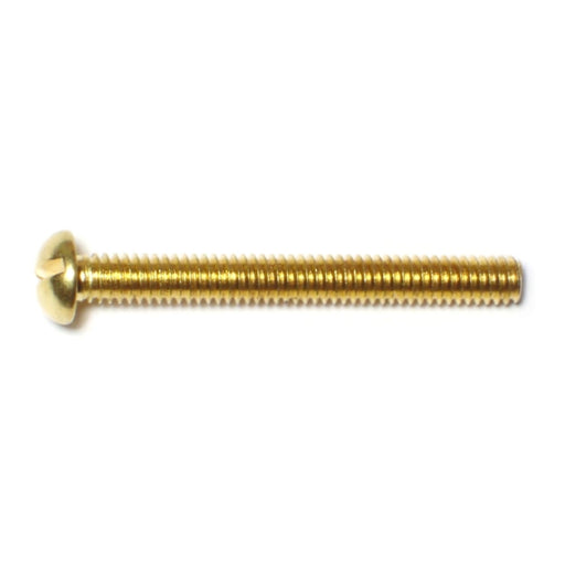 #8-32 x 1-1/2" Brass Coarse Thread Slotted Round Head Machine Screws