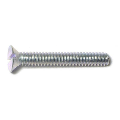 #6-32 x 1" Zinc Plated Steel Coarse Thread Slotted Flat Head Machine Screws