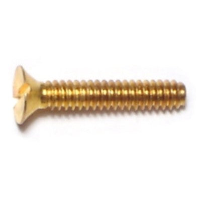 #6-32 x 3/4" Brass Coarse Thread Slotted Flat Head Machine Screws