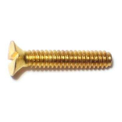 #6-32 x 1" Brass Coarse Thread Slotted Flat Head Machine Screws