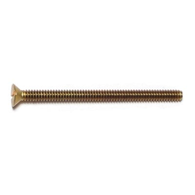 #6-32 x 2" Brass Coarse Thread Slotted Flat Head Machine Screws